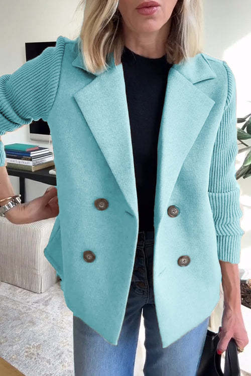 Chic Patchwork Sleeve Coat